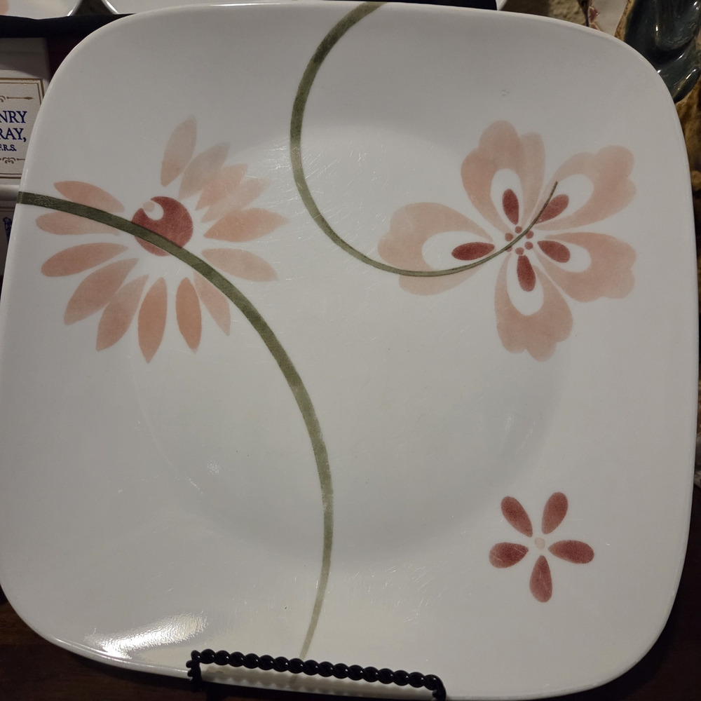 Corelle Floral Square Dinnerware Set - Pink and Green - Picture 6 of 8
